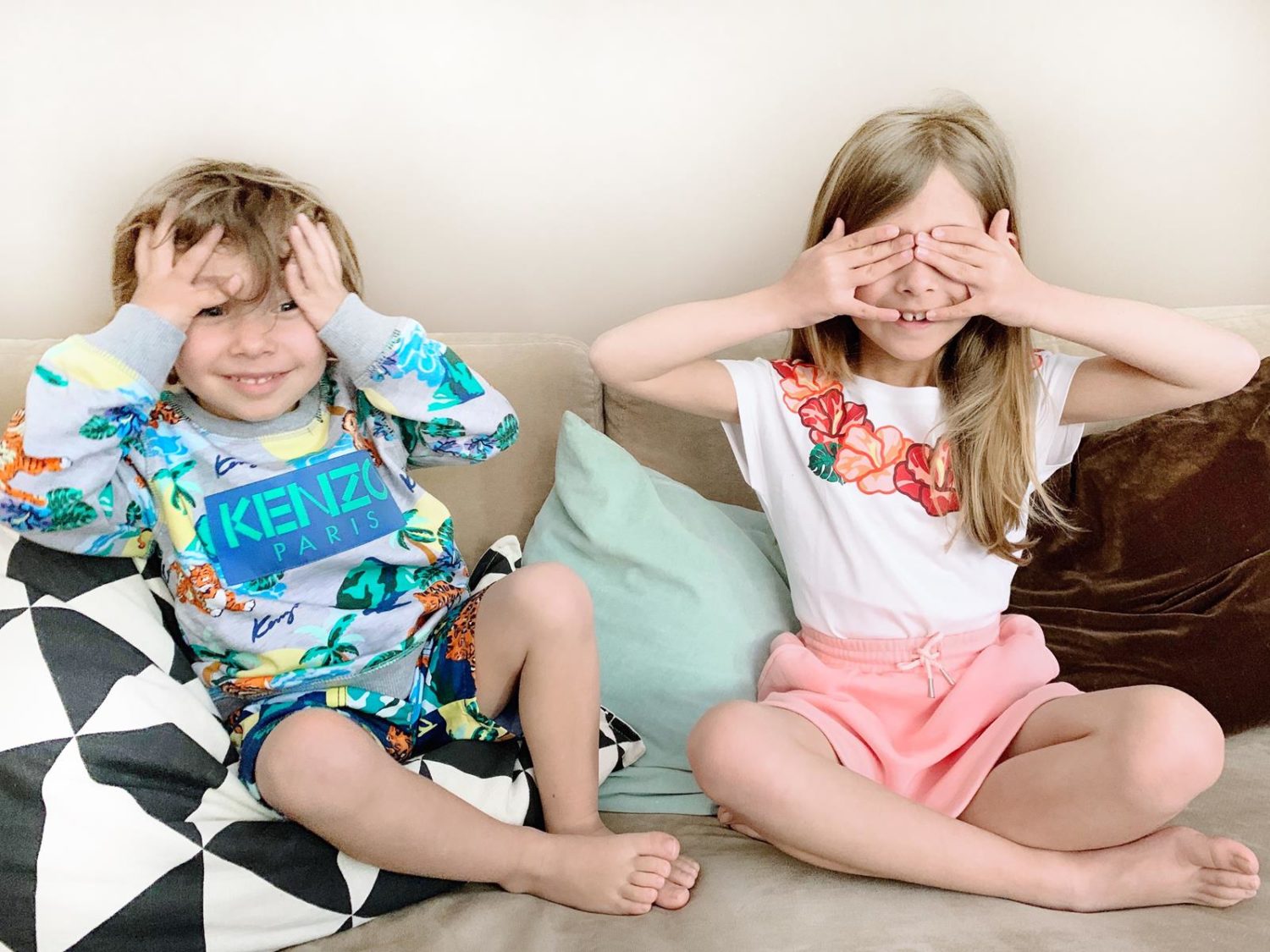vestiti per bambini kenzo kids tigre e stampa hawaii